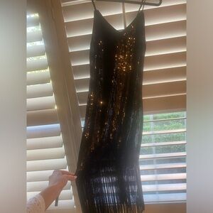 Sequence Dress with Fringe bottom